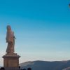 A statue of Cortona's patron saint, Santa Margherita