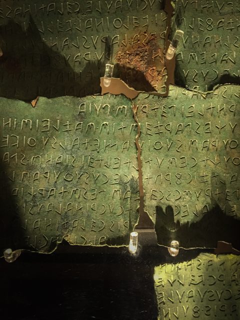 The Tabula Cortonensis - an important piece of Etruscan writing - discovered near Cortona