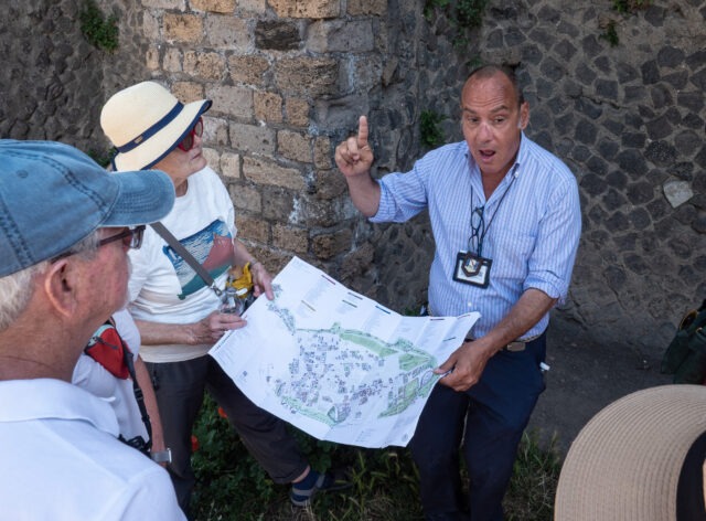 Our great Pompeii guide Antonio introducing us to the ruins.