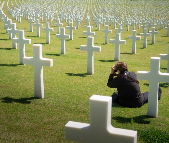 Nancy during our visit to the Florence American Cemetery